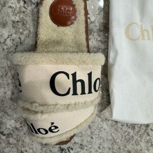 The Woody sandals proudly showcase the “Chloe” name across the straps